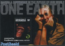 Micronesia 2001 One World S/s, Chimpansee, Mint NH, Nature - Environment - Monkeys - Milieubescherming & Klimaat