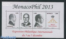 Monaco 2013 Monacophil 2013 S/s, Mint NH, History - Kings & Queens (Royalty) - Philately - Ungebraucht