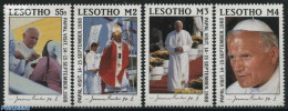 Lesotho 1988 Visit Of Pope John Paul II 4v, Mint NH, Religion - Pope - Religion - Papi