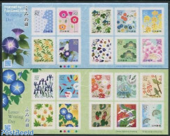Japan 2014 Letter Writing Day 20v (2 M/s) S-a, Mint NH, Nature - Birds - Flowers & Plants - Nuovi