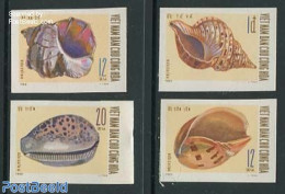 Vietnam 1970 Shells 4v, Imperforated, Mint NH, Nature - Shells & Crustaceans - Marine Life