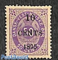 Danish West Indies 1895 10 CENTS Overprint On 50c 1v, Unused (hinged) - Dänische Antillen (Westindien)