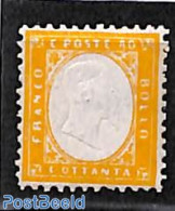 Italy 1862 King Victor Emanuel II, 80c, Perf. 11.5:12, Unused (hinged) - Andere & Zonder Classificatie