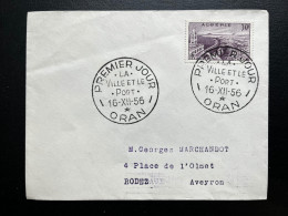 SP ALGERIE / ENVELOPPE FDC / ORAN LA VILLE ET LE PORT / 1956 - FDC