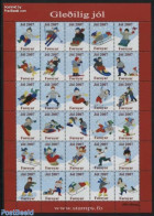 Faroe Islands 2007 Christmas Seals 30v M/s (not Valid For Postage), Mint NH, Religion - Sport - Christmas - Skiing - Noël