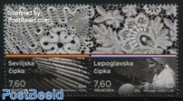 Croatia 2015 Lace 2v [:], Joint Issue Spain, Mint NH, Various - Joint Issues - Textiles - Emissions Communes