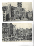 2 CPA   BRUXELLES  LA PLACE DE L HOTEL DE VILLE  (voir Timbres) - Plätze