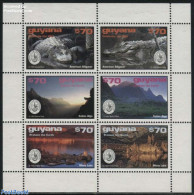 Guyana 1994 Sierra Club 6v M/s, Mint NH, Nature - Sport - Crocodiles - Reptiles - Mountains & Mountain Climbing - Arrampicata