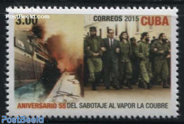Cuba 2015 La Coubre Sabotage 1v, Mint NH, History - Transport - Militarism - Politicians - Ships And Boats - Ongebruikt