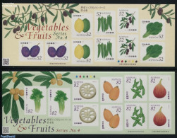 Japan 2015 Vegetables & Fruits No.4, 2x10v S-a In Foil Booklets, Mint NH, Health - Nature - Food & Drink - Fruit - Neufs