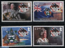 Ascension 2015 200 Years Ascension Island 4v, Mint NH, History - Coat Of Arms - Flags - History - Kings & Queens (Roya.. - Familles Royales