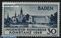 Germany, French Zone 1949 European Engineering Congress 1v, Plate Flaw: Dot In Second 9, Mint NH, History - Europa Han.. - Idées Européennes