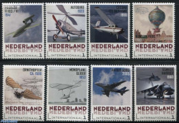Netherlands - Personal Stamps TNT/PNL 2015 Aviation History 8v, Mint NH, Transport - Balloons - Aircraft & Aviation - .. - Mongolfiere