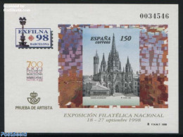 Spain 1998 EXFILNA, Special Sheet (not Valid For Postage), Mint NH, Religion - Churches, Temples, Mosques, Synagogues .. - Neufs
