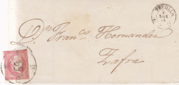 Año 1856 Edifil 48 4c  Isabel II  Envuelta A Zafra  Matasellos Negro Rueda De Carreta 59 Trujillo - Used Stamps