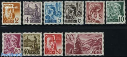 Germany, French Zone 1948 Baden, Definitives 10v, Unused (hinged), Nature - Various - Trees & Forests - Costumes - Art.. - Rotary, Lions Club