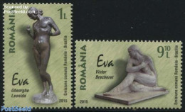 Romania 2015 Eva Sculptures 2v, Joint Issue Brazil, Mint NH, Various - Joint Issues - Art - Sculpture - Unused Stamps