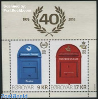 Faroe Islands 2016 40 Years Faroe Post S/s, Mint NH, Mail Boxes - Post - Post