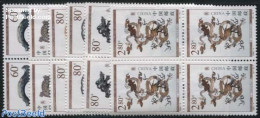 China People’s Republic 2000 Antique Art With Dragons 6v, Blocks Of 4 [+], Mint NH, Art - Art & Antique Objects - Ungebraucht