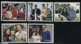 Jersey 2016 Kate & William Wedding Anniversary 5v, Mint NH, History - Kings & Queens (Royalty) - Familles Royales