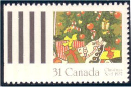 Canada Noel Christmas 1987 Gifts Cadeaux Left Gauche MNH ** Neuf SC (C11-51gb) - Christmas