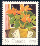 Canada Noel Christmas 1987 Poinsettia MNH ** Neuf SC (C11-48b) - Kerstmis