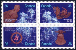 Canada Naufrage Shipwrecks Se-tenant Blk/4 MNH ** Neuf SC (C11-44ab) - Archaeology