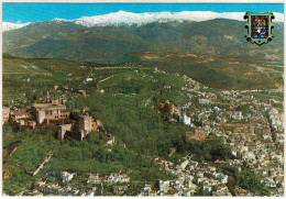 Postal Granada. Vista Aérea. La Alhambra, Ciudad Y Sierra Nevada Serie 25 No. 632 - Andere & Zonder Classificatie