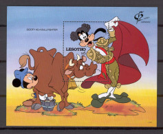 Disney Lesotho 1992 Goofy As Bullfighter MS MNH - Disney