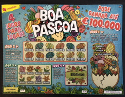 103, Lottery Tickets, Portugal, « Raspadinha », « Instant Lottery », « BOA PÁSCOA », « HAPPY EASTER », Nº 579 - Billetes De Lotería