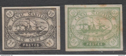 CANAL MARITIME De SUEZ 1c Et 5c Neufs Semblant Gommés - 1866-1914 Khedivate Of Egypt