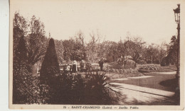 Saint-Chamond 42  Carte Non Circulée  Le Jardin Public Et Le Parc Au Fond Animé - Saint Chamond