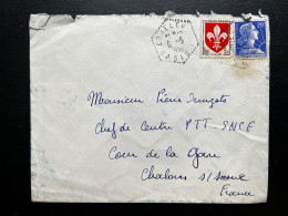 SP ALGERIE / ENVELOPPE  EDJELEH OASIS RP / 1959 / POUR CHALONS SUR SAONE - Cartas & Documentos