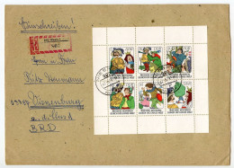 Germany, East 1978 Registered Cover; Niesky To Vienenburg; Stamps - Six Men Around The World Fairy Tale, Block Of 6 - Cartas & Documentos