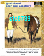 Cheval Horse Chevaux QUEL CHEVAL POUR QUEL CAVALIER ? Fiche Dépliante - Animales