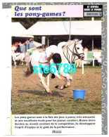 LES PONY GAMES   Horse Chevaux Le Cheval Dans Le Monde Sports Et Jeux Fiche Dépliante - Dieren