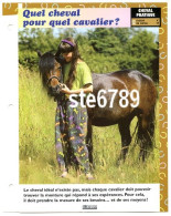 QUEL CHEVAL POUR QUEL CAVALIER   Horse Chevaux Cheval Pratique Choisir Un Cheval Fiche Dépliante - Tiere