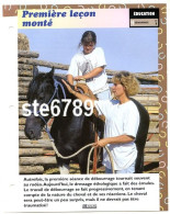 PREMIERE LECON MONTE  Horse Chevaux Education Cheval Débourrage Fiche Dépliante - Animales