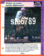 SAUTER EN CROSS Horse Chevaux A Cheval Cavalier Confirmé Equitation Fiche Dépliante - Animales
