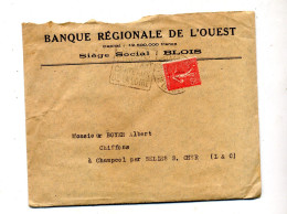 Lettre Flamme Daguin Blois Entete Banque + - Mechanical Postmarks (Advertisement)