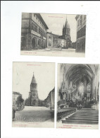 88 Rambervillers  Lot 3cartes église° Intérieur + Place Du Marché CPA Neuve TBE - Rambervillers