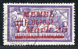 REF 090 > MEMEL < Yv PA N° 22A Ø Surcharge Espacée 3½ Mn < Oblitéré Dos Visible - Used Ø Air Mail - Usados