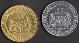 2 Pièce De Monnaie / Money 50 Et 25 Francs CFA XAF Banque Des Etats De L'Afrique Centrale 2006 - Otros – Africa