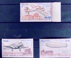 SAINT PIERRE ET MIQUELON 1988 1989 3 POSTE AÉRIENNE YT 66 67 68 - Unused Stamps