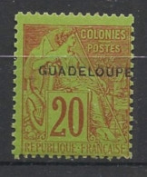 GUADELOUPE - 1891 - N°YT. 20 - Type Alphée Dubois 20c Brique - Neuf Luxe ** / MNH - Unused Stamps