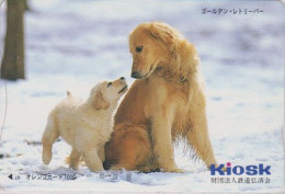 Carte Orange JAPON - Série KIOSK - ANIMAL - CHIEN LABRADOR - GOLDEN RETRIEVER DOG - JAPAN Prepaid JR Card - BE 1245 - Cani