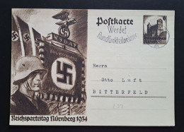 Deutsches Reich 1934, Postkarte P252 Berlin "Reichsparteitag Nürnberg" - Tarjetas