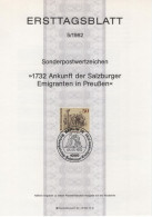 Germany Deutschland 1981-5 ETB ERSTTAGSBLATT 1732 Ankunft Der Salzburger Emigranten In Preussen, Canceled In Berlin - 1981-1990