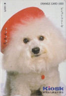 Carte Orange JAPON - Série KIOSK - ANIMAL - CHIEN BICHON FRISE - DOG - JAPAN Prepaid JR Card - HUND - 1249 - Cani