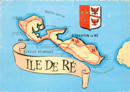 17* ILE DE RE  La Carte De L Ile     (CPSM 10,5x15cm)          RL16,0403 - Ile De Ré